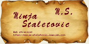 Minja Staletović vizit kartica